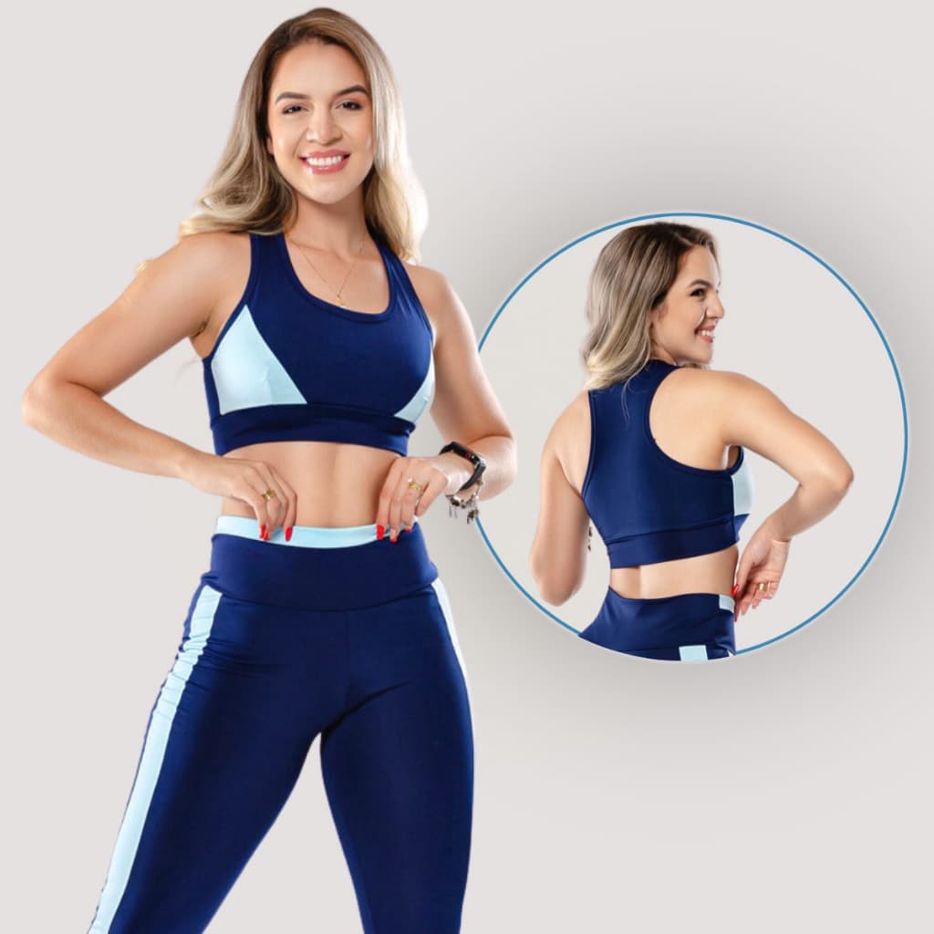 Conjunto Academia Feminino Premium Legging + Top - Academia, Conjunto Yoga, Crossfit - Moda Fitnes Roupa Academia