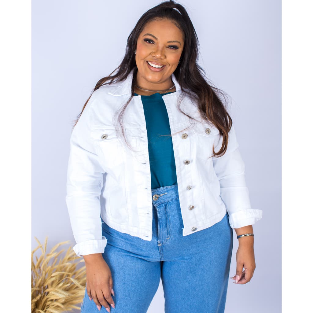Jaqueta Jeans Feminina Plus Size