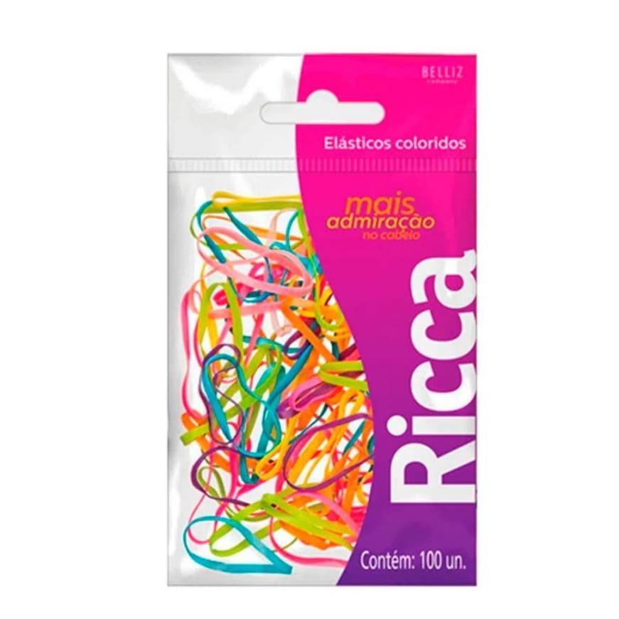 Elástico Coloridos 100 Unidades Ricca ou Elásticos Invisíveis Com 100 Unidades Ricca