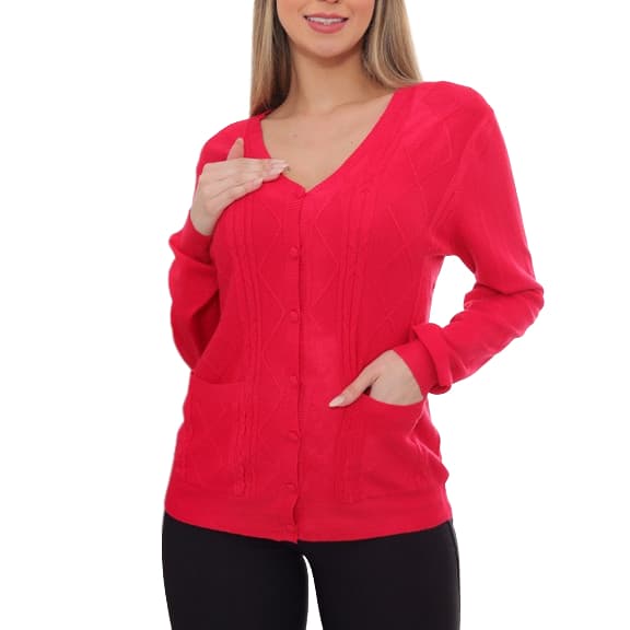 Casaco Feminina Modal Com Botões Moda Feminina Cardigan Inverno Com Detalhes Grosso J8821