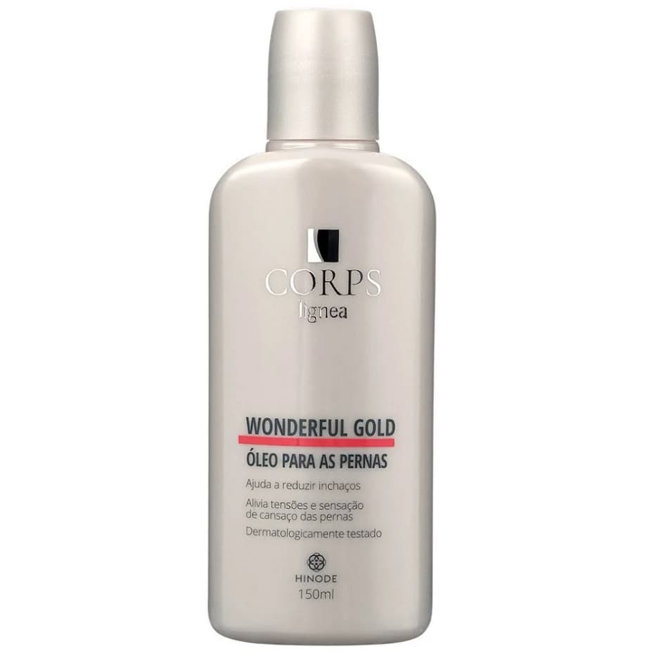 Óleo Para as Pernas Redução do cansaço e dos inchaços Wonderful Gold Hinode 150ml