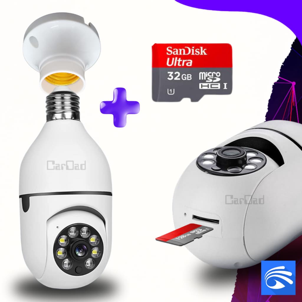 Câmera Ip Lâmpada Smart Wi-Fi Full Hd Visão Noturna Yoosee - Interna