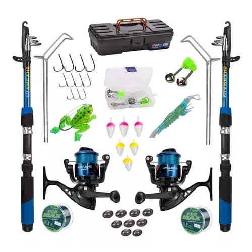 Kit Barato Completo 2 Varas+2 Molinetes+2 Estojos Promoçâo