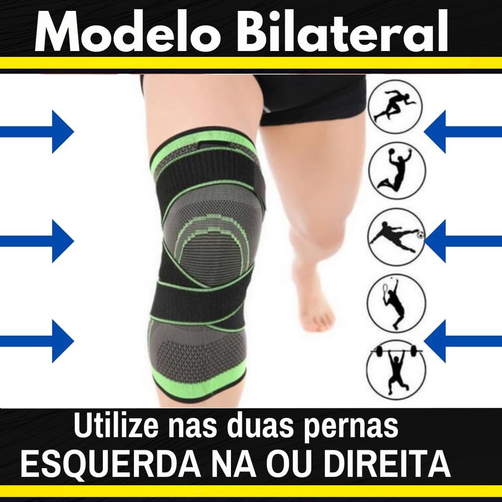 Joelheira Fitness Ajustável Esportiva Compressão Leve CorridaBike