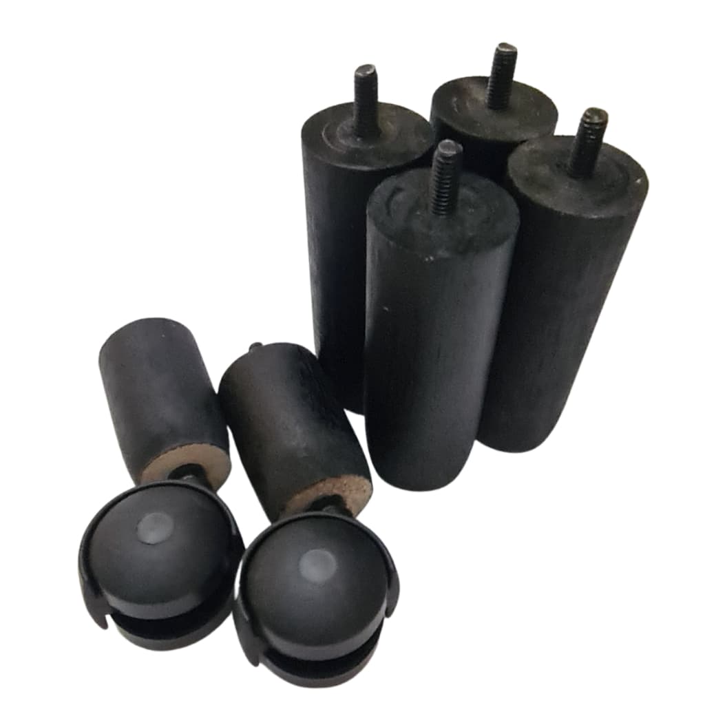 Pe De Cama Box De Madeira Casal Kit 6 Pçs 4 Fixas 2 Rodas