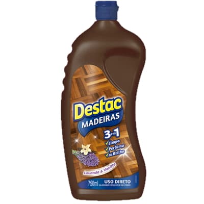 Limpador de Pisos Destac Uso Direto na Madeira 750ml