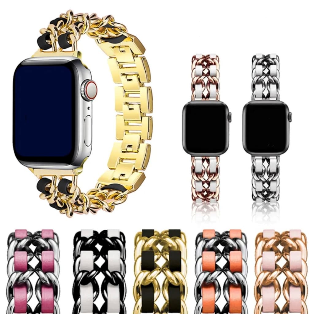 Adequado Para Relógio De Maçã Pulseira Xiaoxiangfeng 23456/se/7/8 Geração Metal Corrente De Ganga De Aço Inoxidável