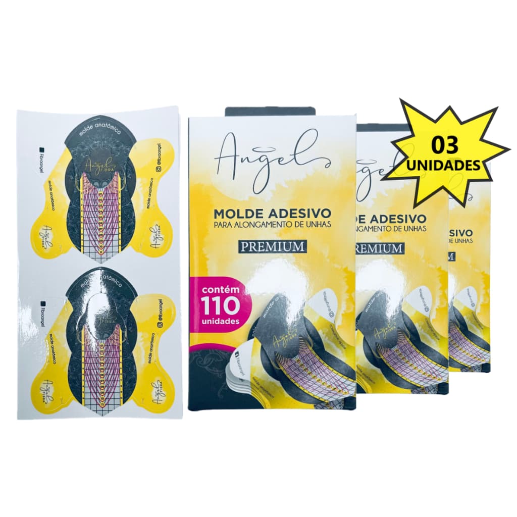 Molde Adesivo Angel para unhas de Gel ou Acrílicas - kit C/ 330 unidades