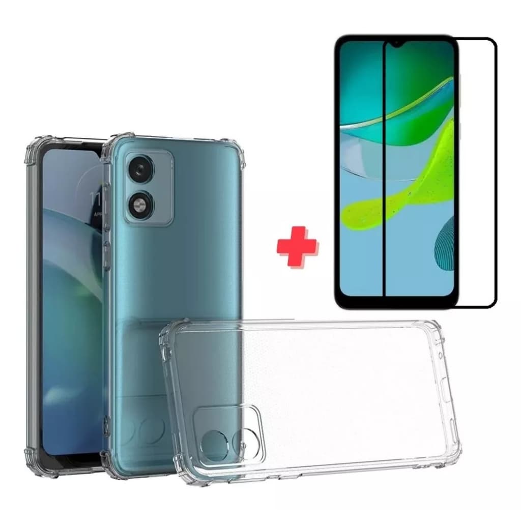 Película Protetora De Tela 3d + Capa Para Motorola Moto E13