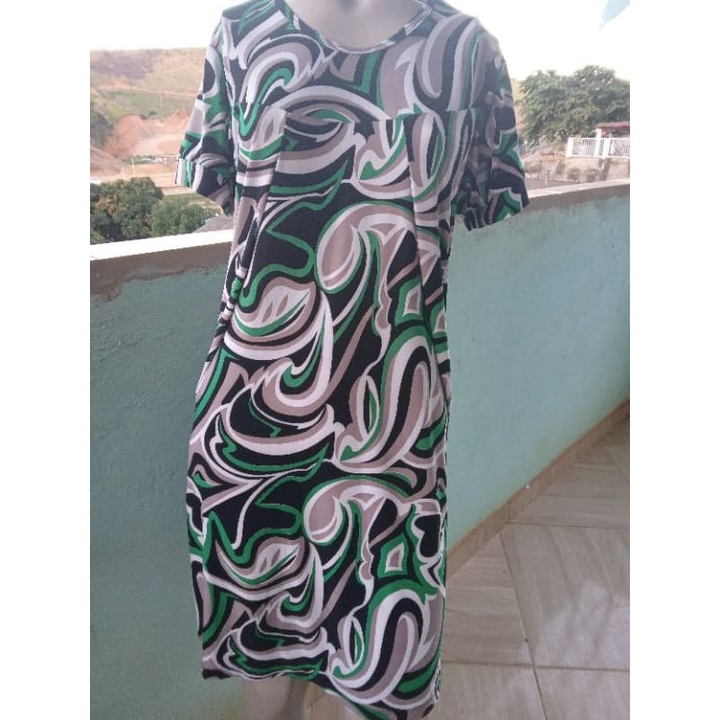 vestido de liganete ,malha fria de senhora com manga moda evangélica plus sise
