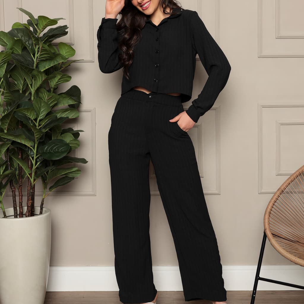 conjunto feminino camisa com CALCA duna jacar várias cores