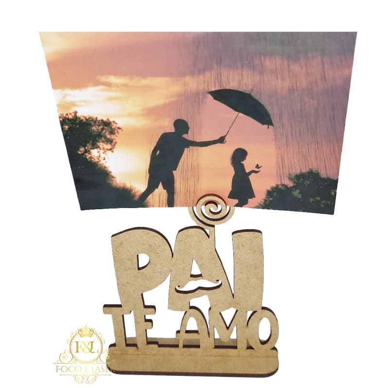 20 Porta retrato foto recado polaroide Lembrança  Dia dos Pais Super pai bigode MDF Personalizada