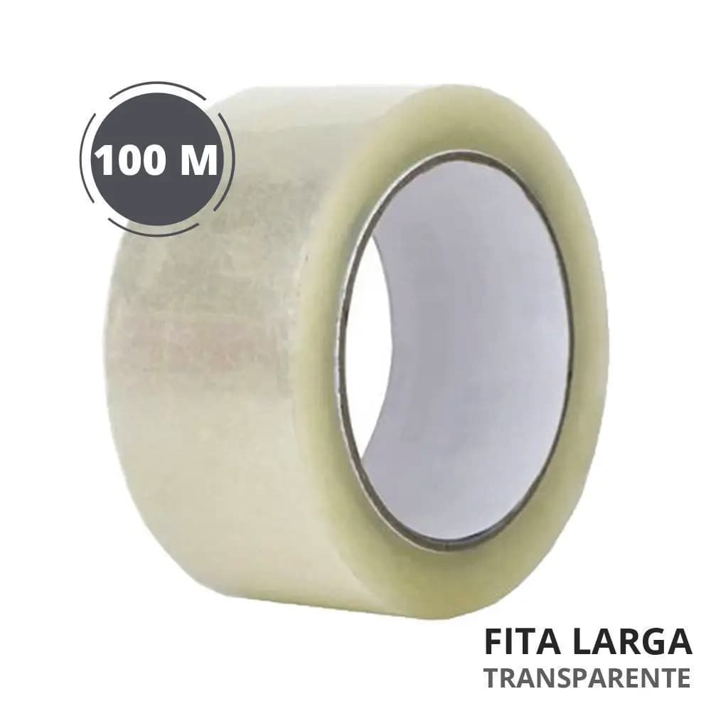 Fita Adesiva 45mm X 100metros Larga Resistente Fita Adesiva Transparente