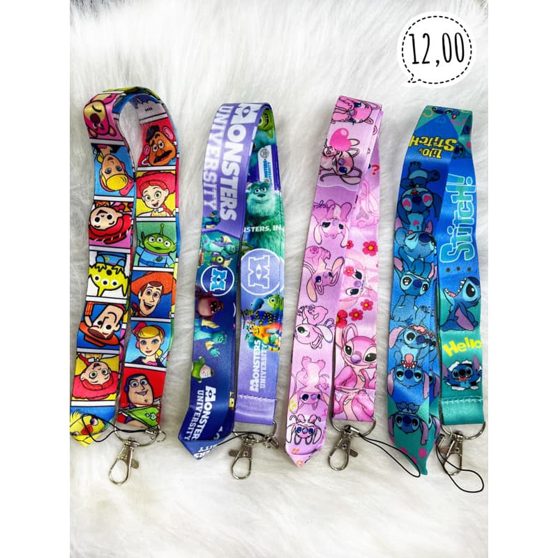 cordinha de pescoço para oxímetro, porta crachá ou chave - Toy Story/Monstros S.A/Stitch