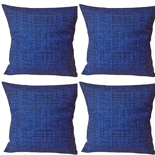 Kit 4 Capas Almofadas Azul Royal 45x45 cm com ziper escondido