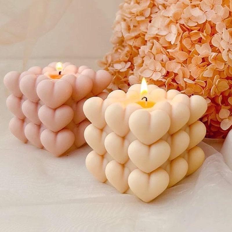 Molde Silicone Bubble Coração M515 Bolinha Vela Sabonete Decoração