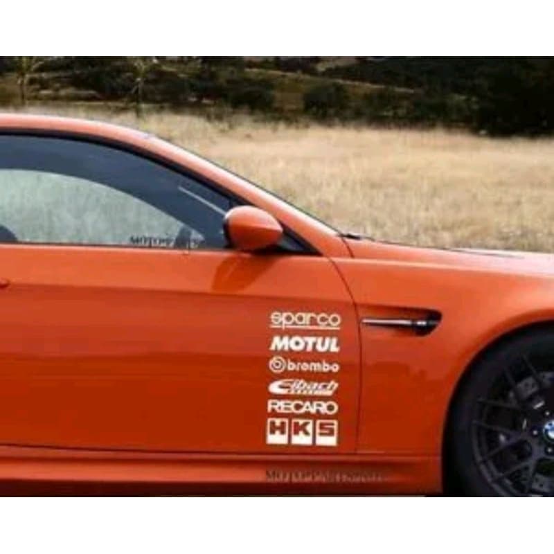 kit para carros tuning rebaixados marcas Esportivas 2 adesivos lado direito e esquerdo