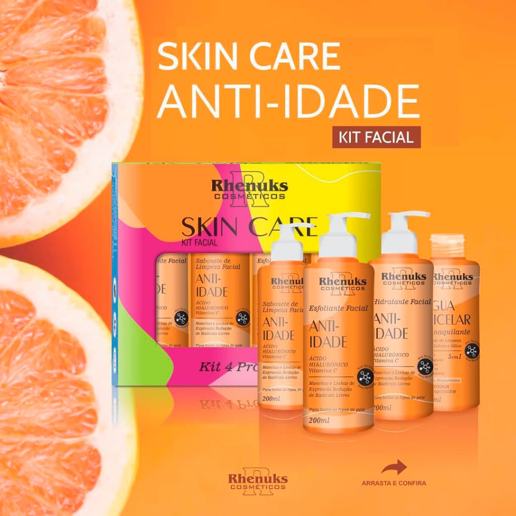 KIT SKIN CARE TRATAMENTO FACIAL ANTI IDADE - RHENUKS