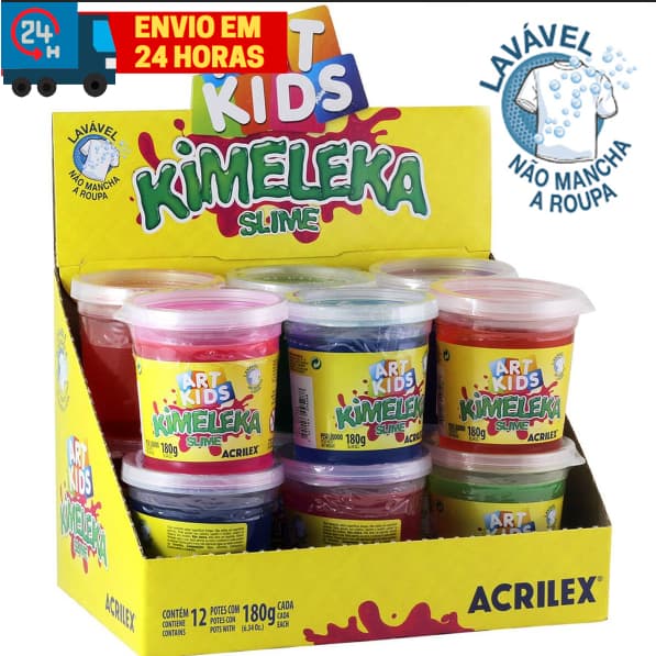 Slime Geléia Geleinha de Brincar Original Glitter Kimeleka 180gr ORIGINAL