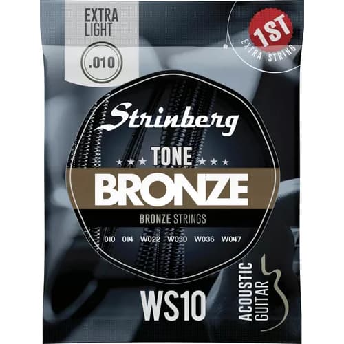 Encordoamento Cordas Strinberg Para Violão Aço Bronze 010 WS-10