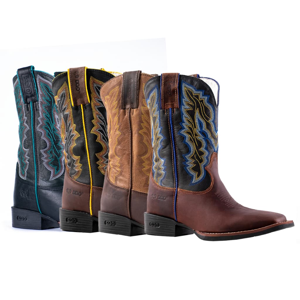 Bota Texana Country  Masculina DGO Cowboy Bico Quadrado Extra Confort Resistente e Durável