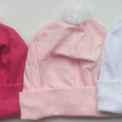 Kit Touca recém nascido bebê 100% Algodão Antialérgico 3 peças menino menina