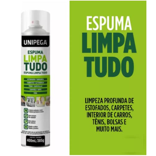 Espuma Mágica Limpa Tudo Unipega 400 ML Limpeza a Seco sem enxágue