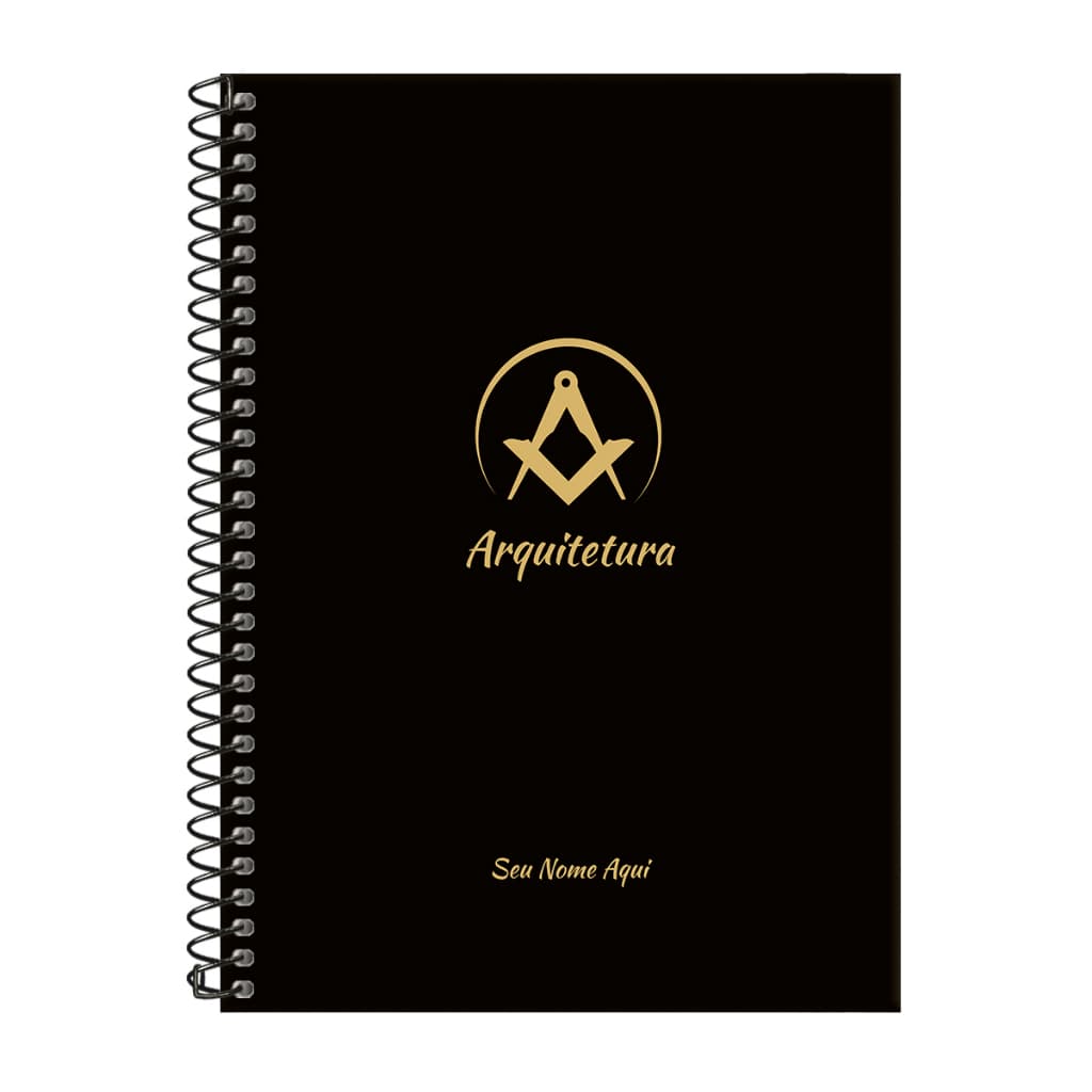 Caderno Personalizado Colegial Profissões Preto e Ouro Matérias - Parte 3