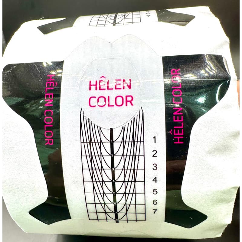 Molde Adesivo para Unhas em Gel c/ 100 Helen Color Alongamento de Unhas em Gel Manicure Profissional Preto e Branco