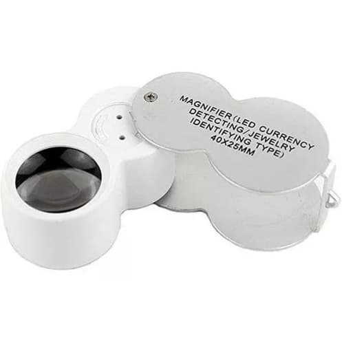 Lupa De Joalheiro 3 Led Uv Lente 25mm 40x Profissional + Case