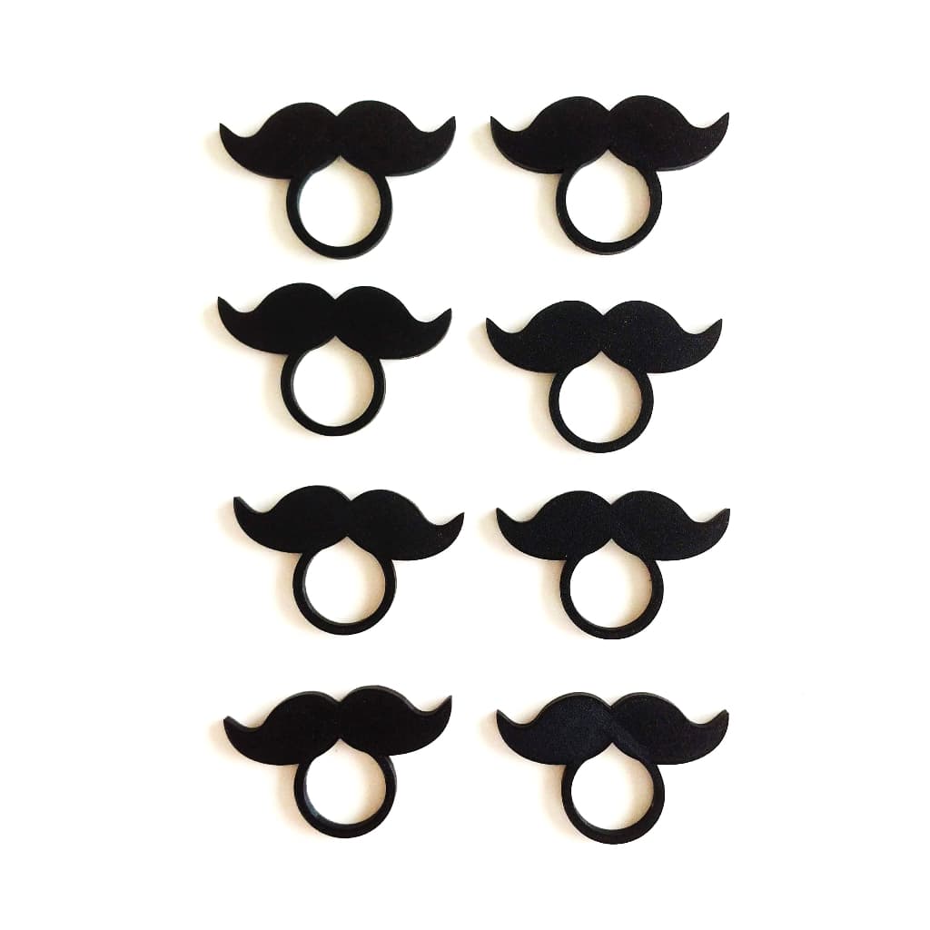 8 Argolas Para Guardanapo Bigode / Dia Dos Pais - Mesa Posta