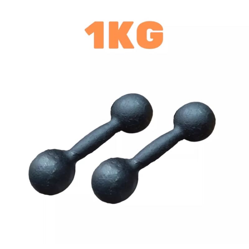 Par Halter Super Premium Bola Pintado 1kg Peso Academia