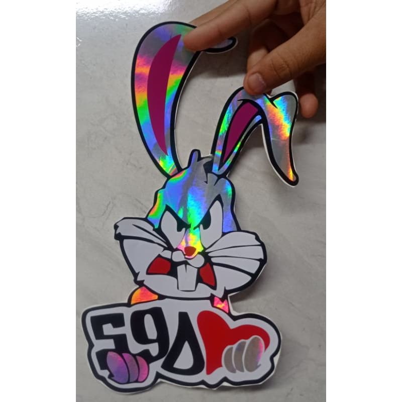 adesivo Pernalonga 59D holográfico que muda de cor