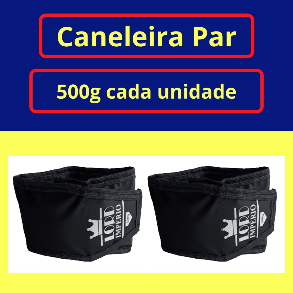 Tornozeleira Caneleira De Peso 500g Ou 0,5kg - Par, preto -Lord Império