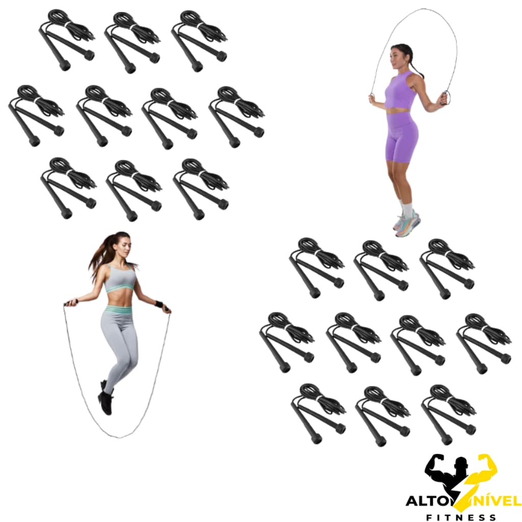 Kit 20 Cordas De Pular Speed Rope Ajustável Pvc