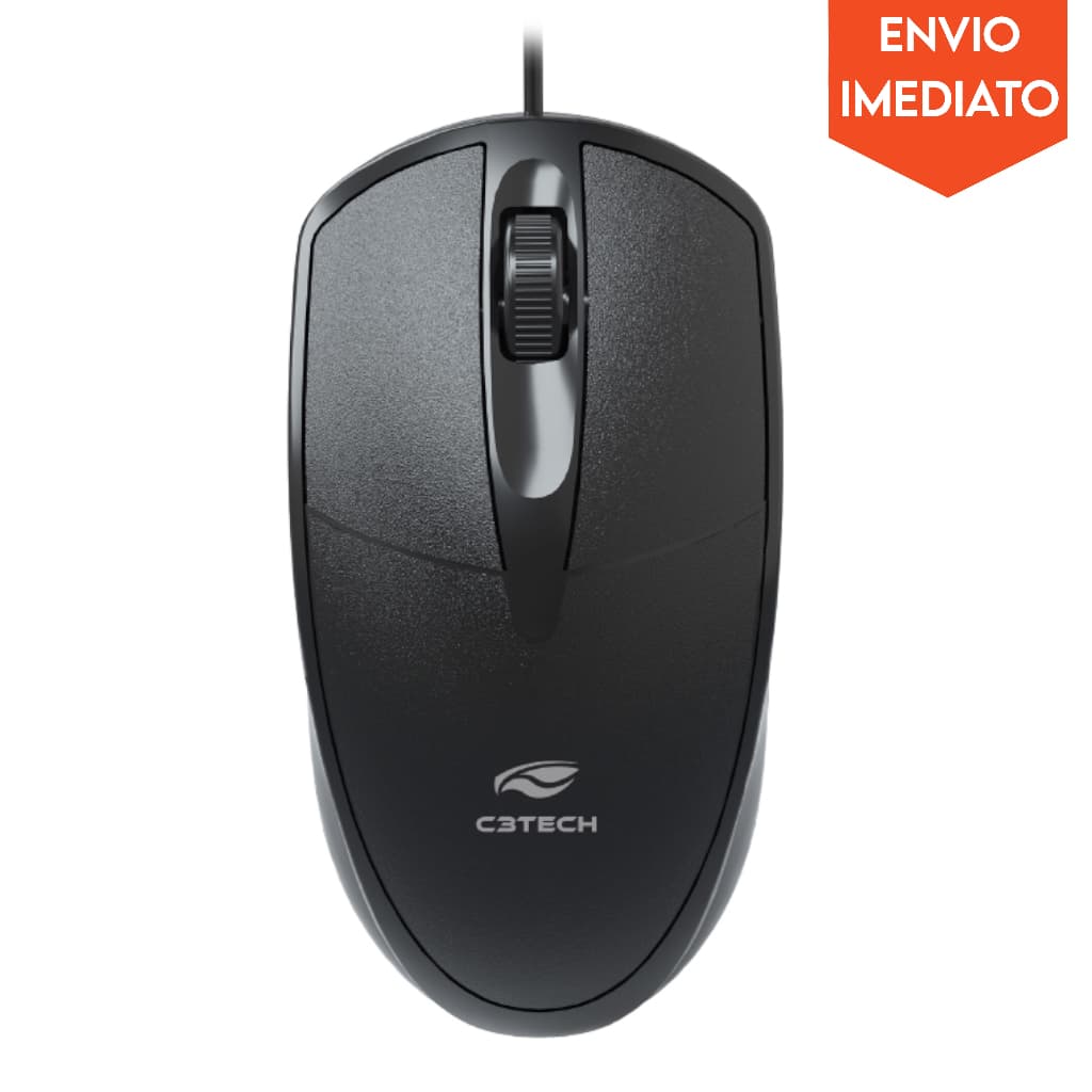 Mouse USB Óptico Preto Alta Qualidade 1000 DPI p/ Notebook Computador - C3 Tech MS-31BK