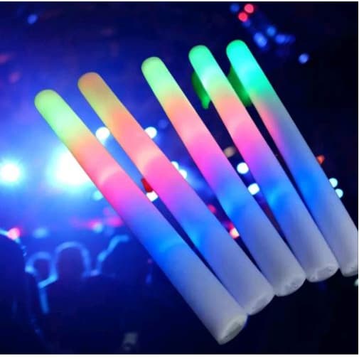 50 - 100 BASTÕES DE ESPUMA LED 40CM LUMINOSO NEON BRILHANTE ANIVERSÁRIO FESTAS CASAMENTO