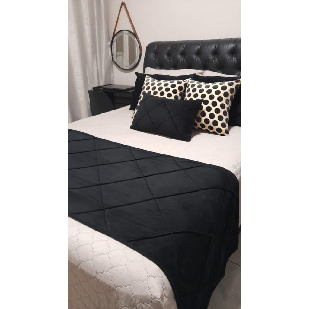 peseira / manta casal  drapeada  Premium