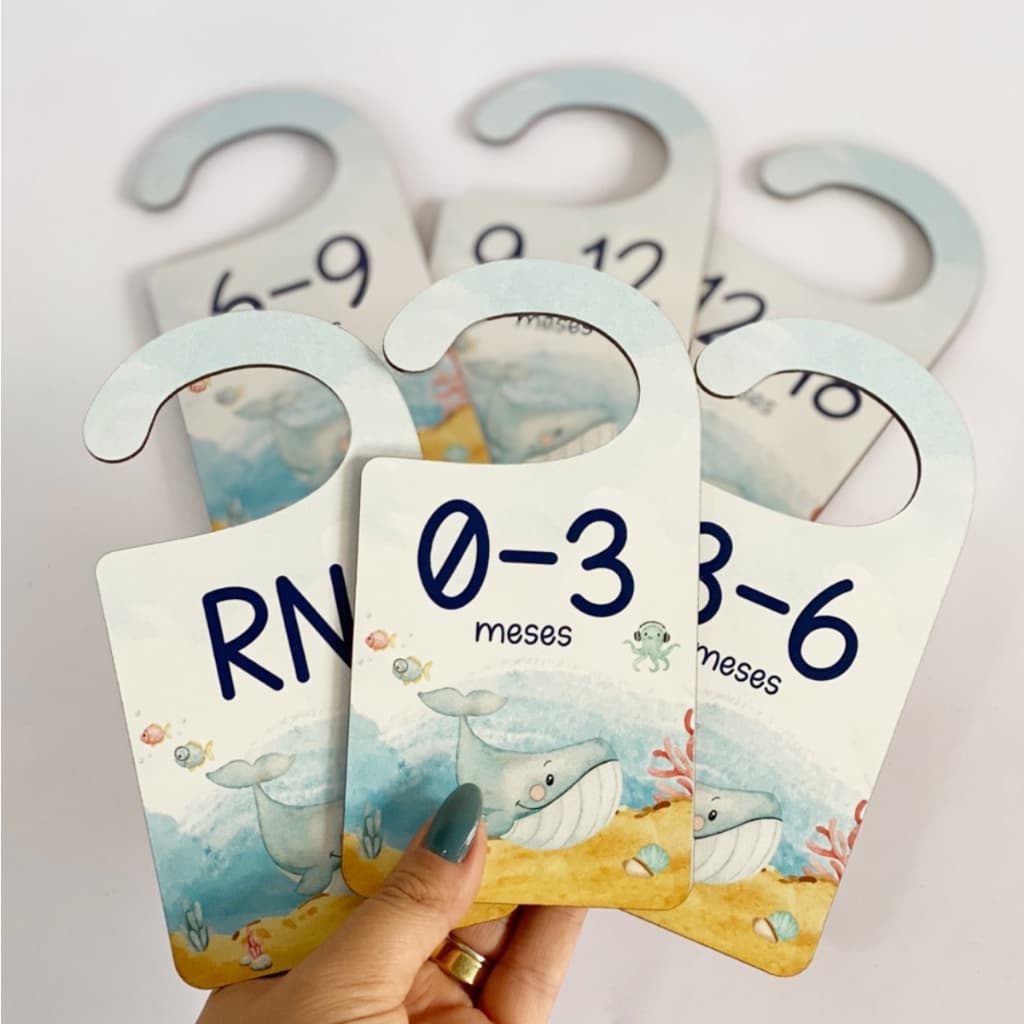 Separador E Organizador De Cabides Para Bebe Infantil - Baleia Fundo do Mar
