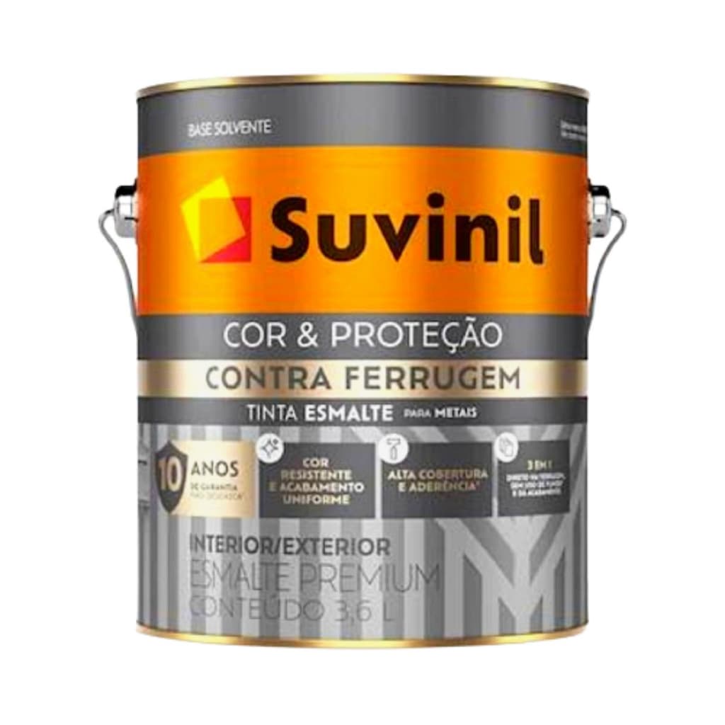 Tinta Esmalte Contra Ferrugem Branco Brilhante 3,6 L Suvinil