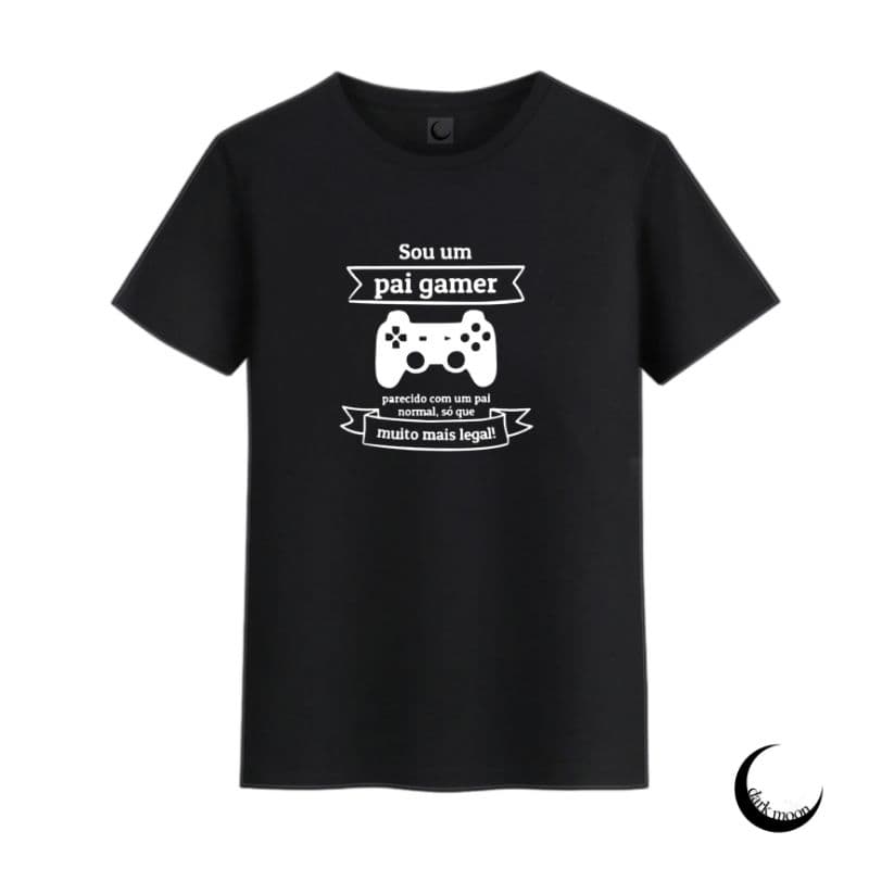 Camiseta Pai Gamer Presente Dia dos Pais 100% Algodão Personalizada Opção Quadro Com 6 fotos