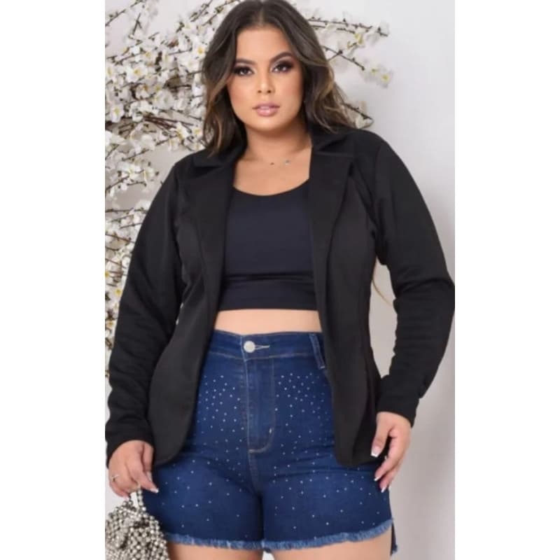 BLAZER NEOPRENE ALFAIATARIA PLUS SIZE