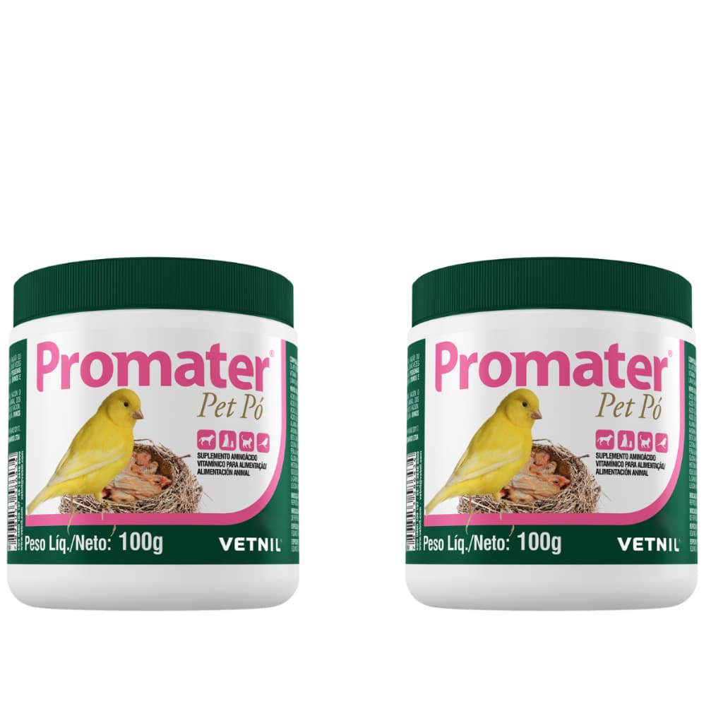 Suplemento Promater Pó 100 Gr - 2 Unidades - Suplemento para aves, Pássaros - Reprodução - Fertilidade