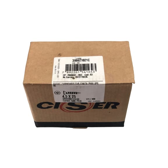Parafuso Chipboard Chata Para Madeira 4.5 X 25 - Caixa c/ 500