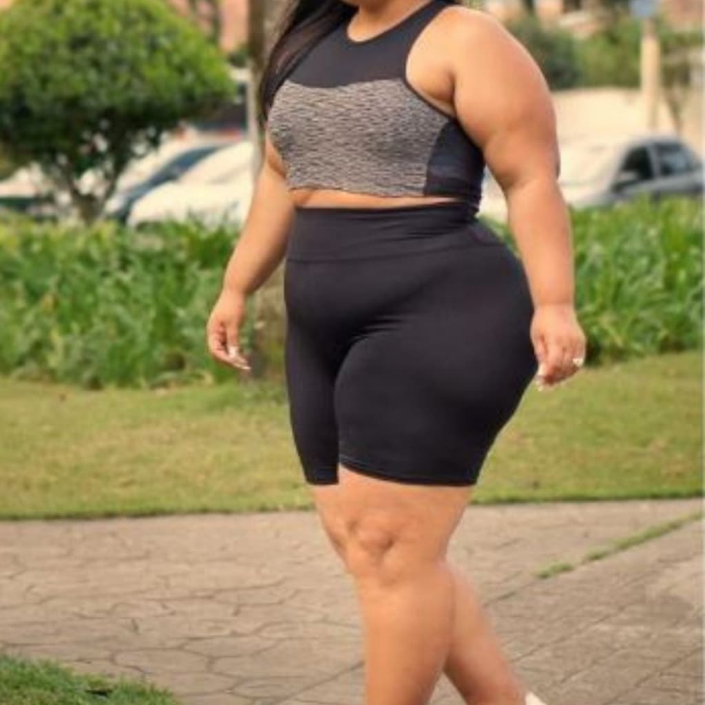 Short Bermuda Plus Size Legguing Cintura Alta Ciclista Fitness
