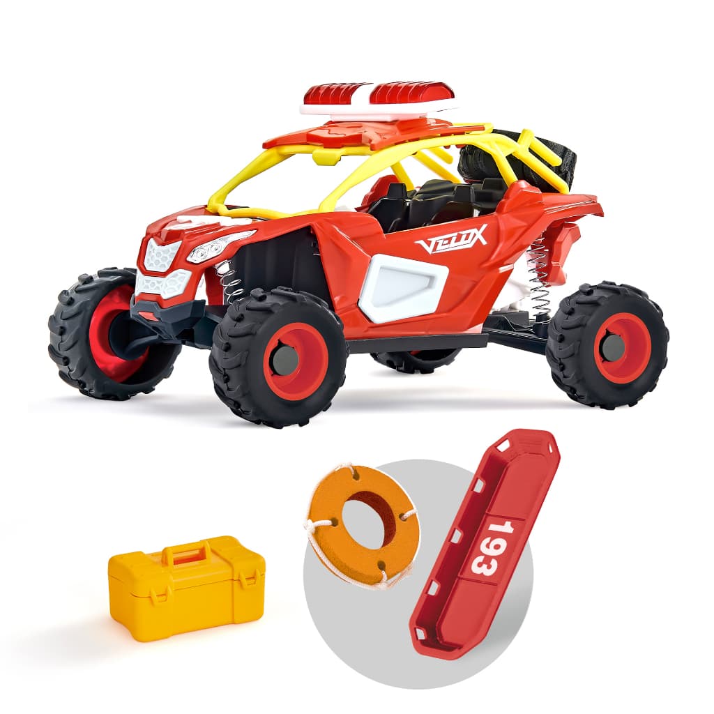 Carrinho Brinquedo de menino Resgate Quadriciclo Carro Bombeiro Usual + acessórios Infantil vermelho