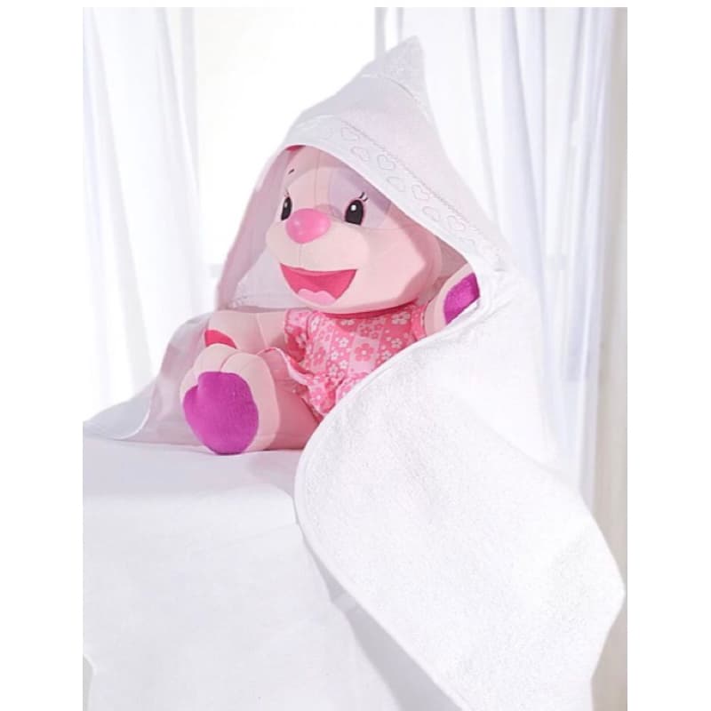 Toalha de banho com capuz com forro de fralda para bordar Baby Love - Döhler