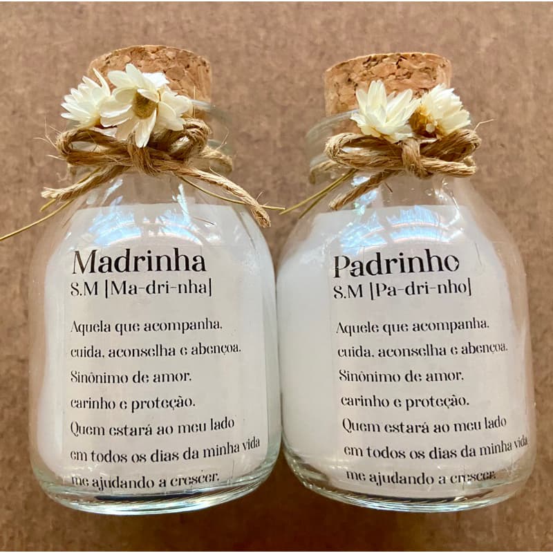 2 Velas Aromáticas - 1 Vela Madrinha  + 1 Vela Padrinho de Batismo 50ml