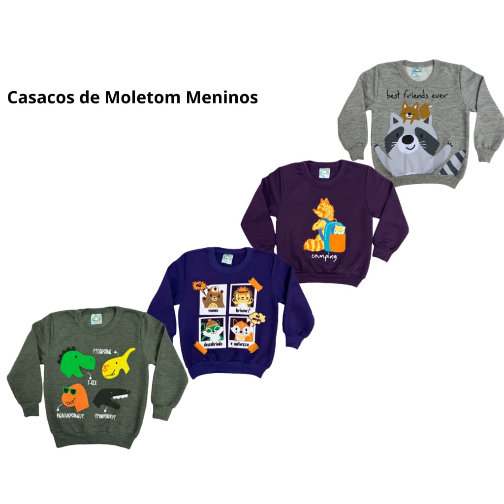 Casaco Moletom Masculino Peluciado Infantil Estampa Sortida - Promoção 1 ao 14