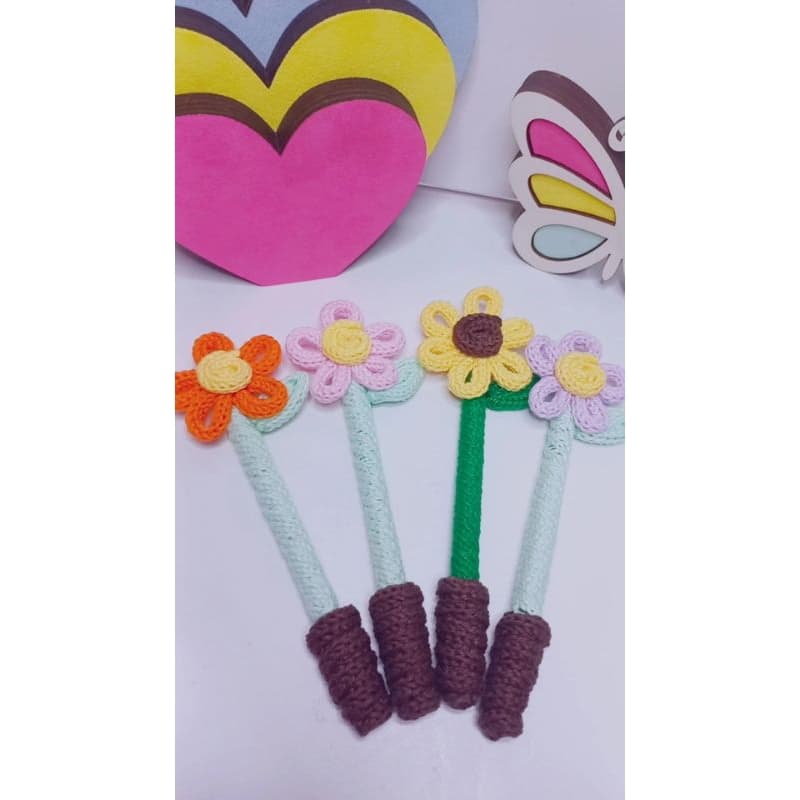 Caneta em Tricotin Flor - Dia das Mães - para Lembrancas e Brindes